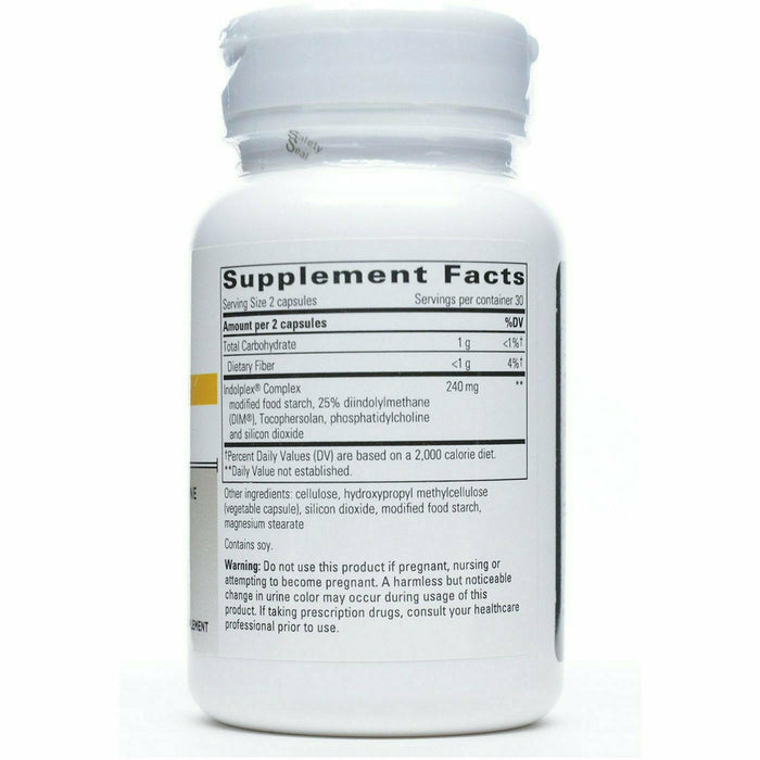Integrative Therapeutics Indolplex 60 vegetarian capsules supplement facts label