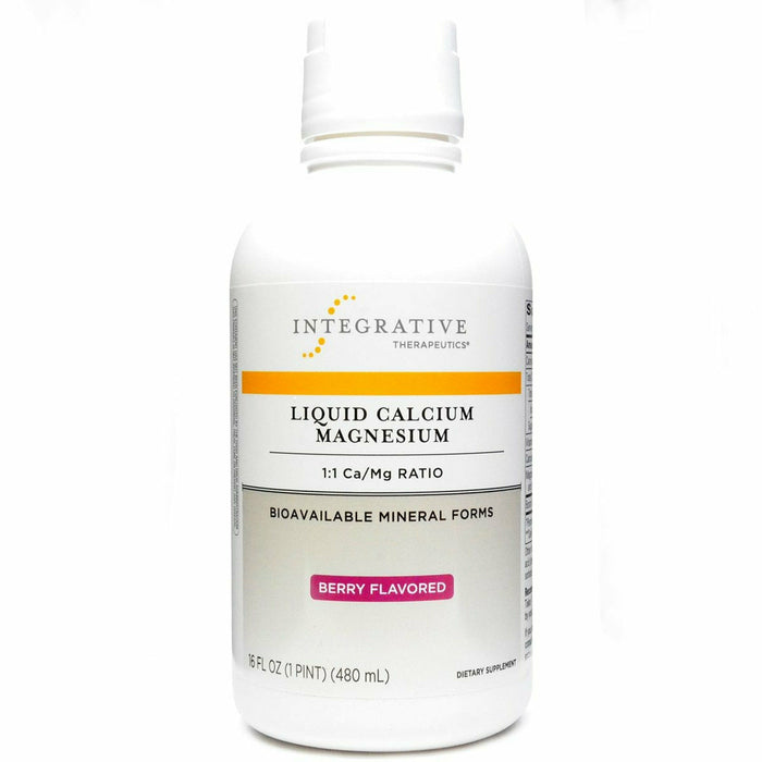 Integrative Therapeutics Liquid Calcium Magnesium 1:1 Berry, 16 oz, front of bottle