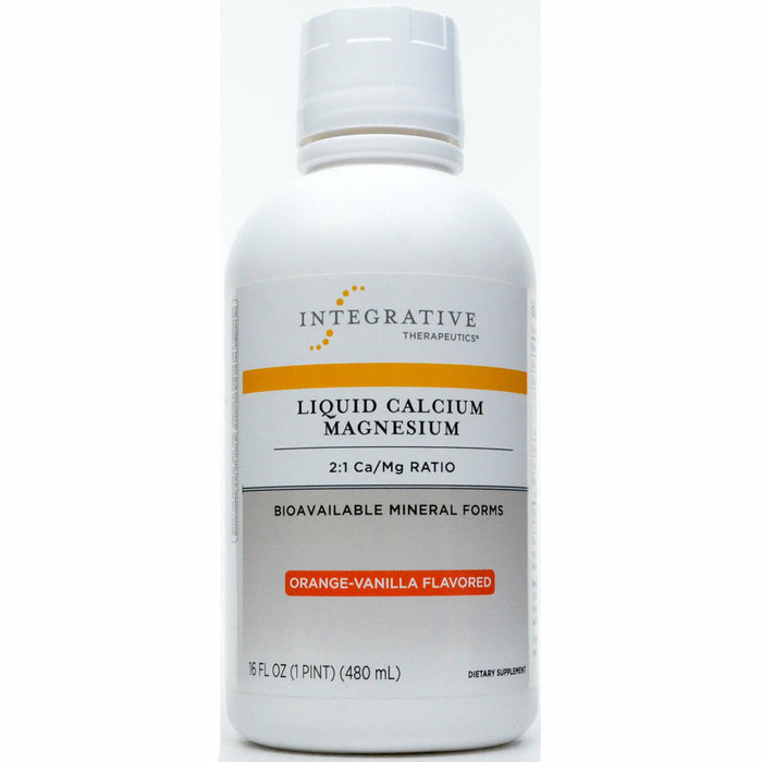 Integrative Therapeutics Liquid Calcium Magnesium Orange Vanilla, 16 oz, front of bottle