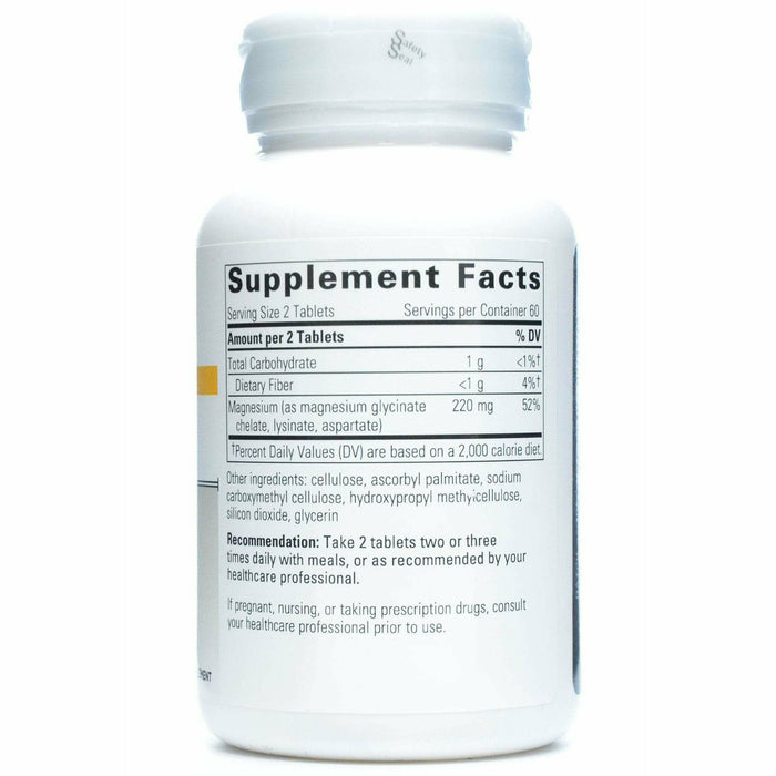 Integrative Therapeutics Magnesium Glycinate Plus 120 tablets supplement facts label