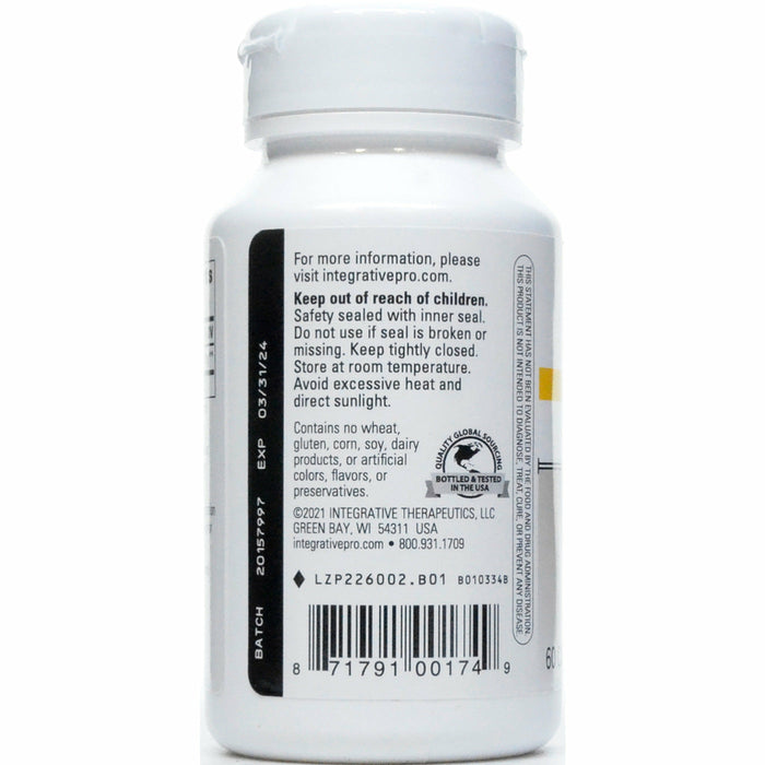 Integrative Therapeutics NAC 600 mg 60 capsules warnings label