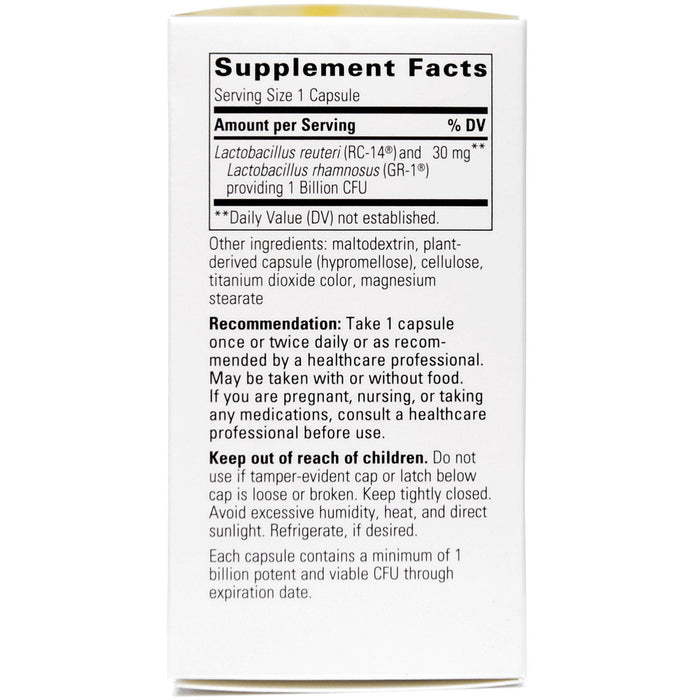 Integrative Therapeutics Pro-Flora Women's Probiotic 30 capsules supplement facts label