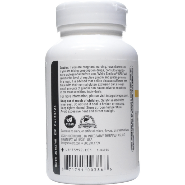 Integrative Therapeutics Similase GFCF 120 capsules suggested use label