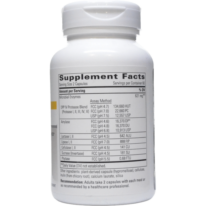 Integrative Therapeutics Similase GFCF 120 capsules supplement facts label