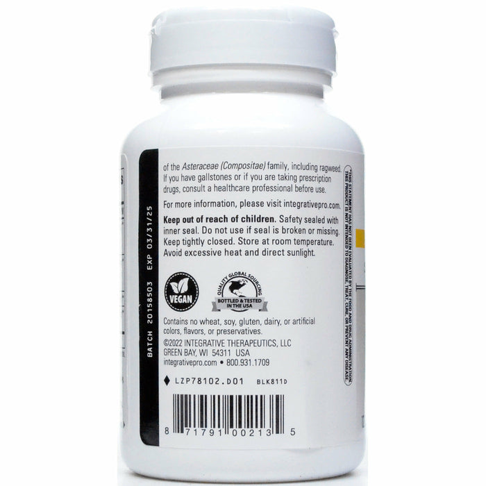 Integrative Therapeutics Super Milk Thistle X 120 capsules suggested use label