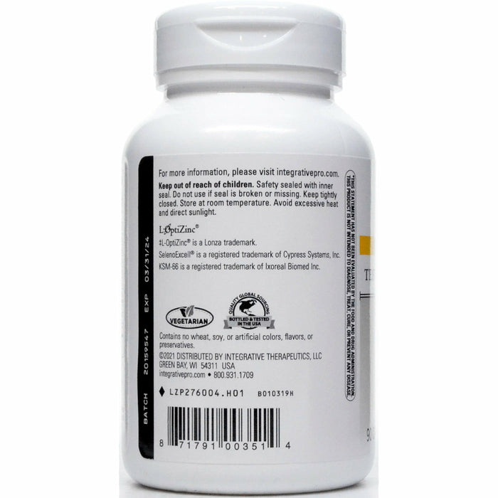 Integrative Therapeutics Testosterone Formula 90 capsules suggested use label