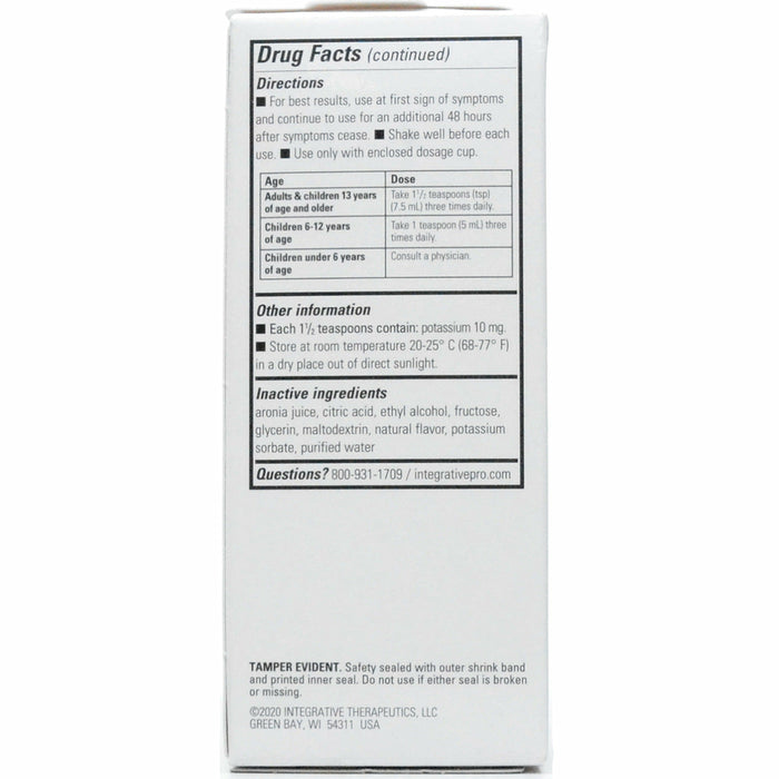 Integrative Therapeutics V Clear EPs 7630 Cherry 4 oz drug facts label, continued