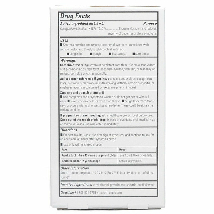 Integrative Therapeutics V Clear EPs 7630 Original 1 oz drug facts label
