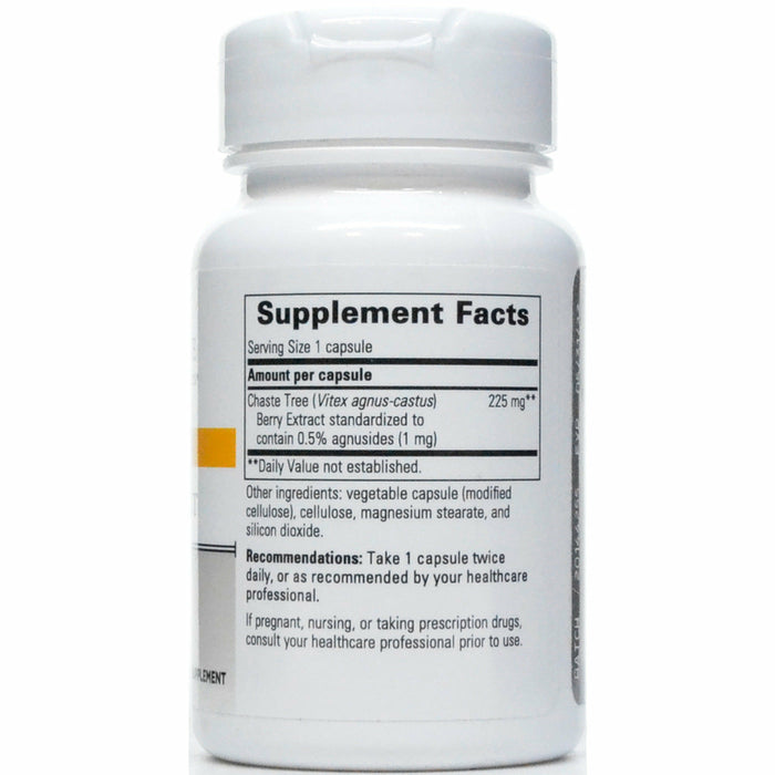 Integrative Therapeutics Vitex Extract 60 capsules supplement facts label