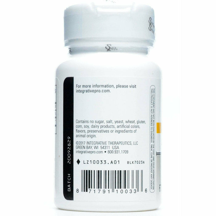 Integrative Therapeutics Zinc-Carnosine 60 vegetarian capsules suggested use label