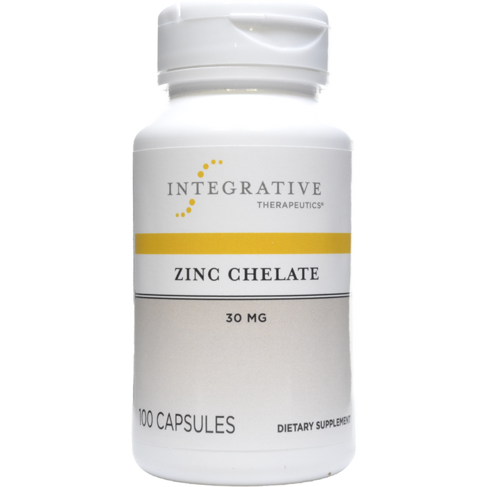 Integrative Therapeutics Zinc Chelate 30 mg, 100 capsules, front of bottle
