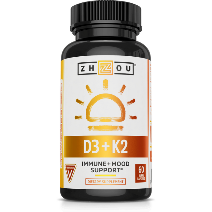 ZHOU Nutrition, K2 + D3 60 Vegcaps