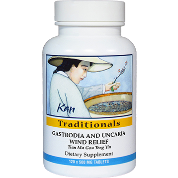Kan Herbs Gastrodia and Uncaria Wind Relief, 120 tablets, front of bottle