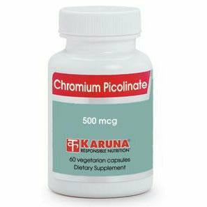 Karuna Chromium Picolinate 500 mcg, 60 vegetarian capsules, front of bottle