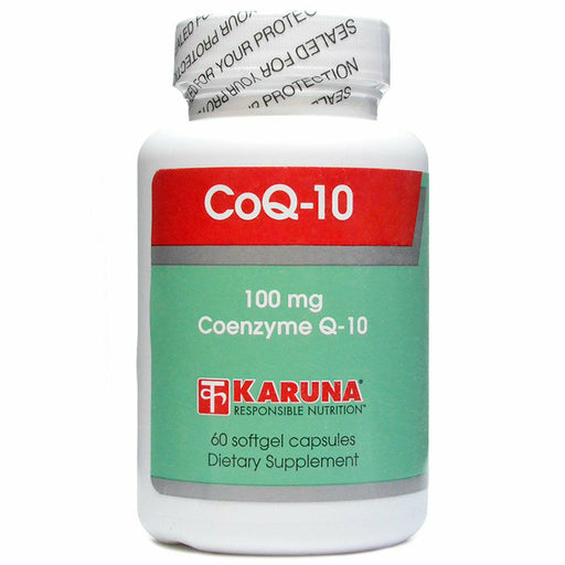 Karuna CoQ10 100 mg, 60 softgels, front of bottle
