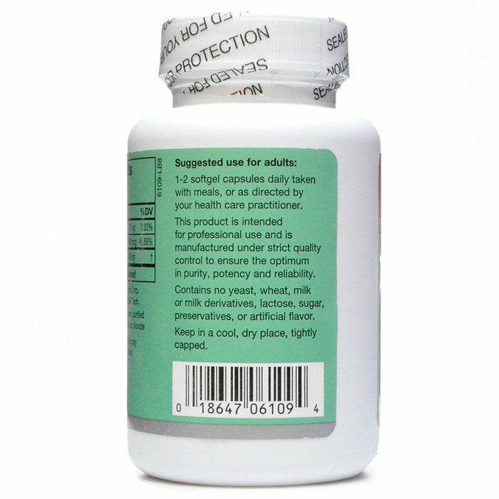 Karuna CoQ10 100 mg 60 softgels label information panel