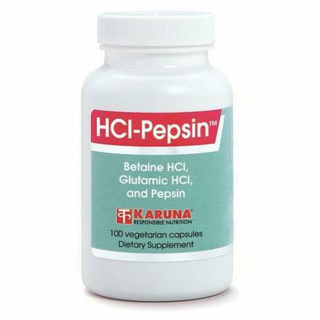 Karuna HCl-Pepsin, 100 capsules, front of bottle