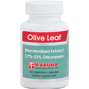 Karuna Olive Leaf Extract 500 mg, 60 capsules, front of bottle