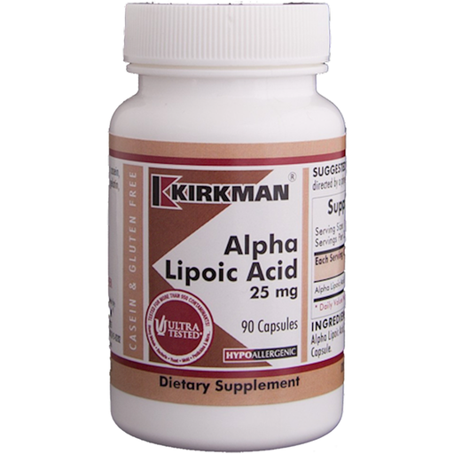 Kirkman Labs Alpha Lipoic Acid 25 mg, 90 capsules, front of bottle
