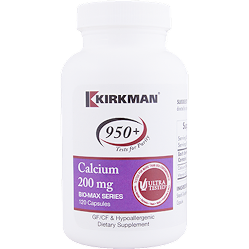 Kirkman Labs Calcium 200 mg, 120 capsules, front of bottle