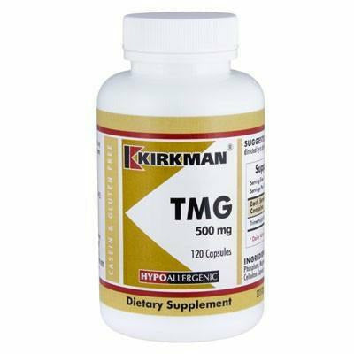 Kirkman Labs TMG 500 mg, 120 capsules, front of bottle