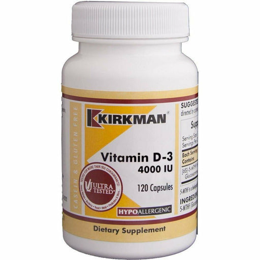 Kirkman Labs Vitamin D-3 4000 IU, 120 capsules, front of bottle