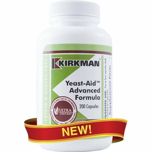Kirkman Labs Yeast-Aid Advanced Formula, 200 capsules, front of bottle