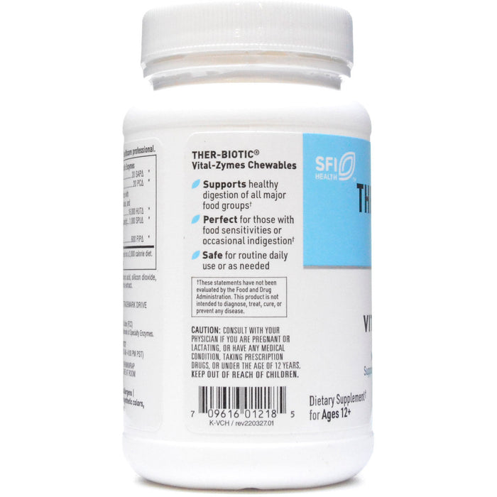 Vital-Zymes Chewable 180 tablets by Klaire Labs/SFI Health, Caution label