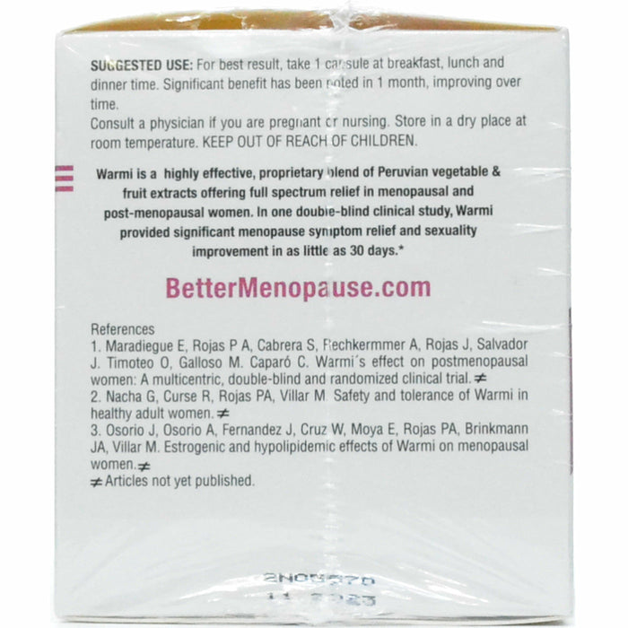LaneInnovative Warmi 90 veg capsules suggested use label