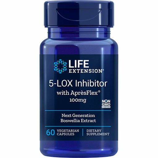 Life Extension 5-LOX Inhibitor 100 mg, 60 vegetarian capsules, front of bottle