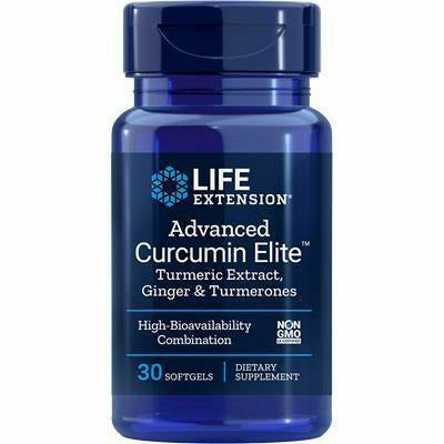 Life Extension Advanced Curcumin Elite Turmeric Extract, Ginger and Turmerones, 30 softgels, front of bottle