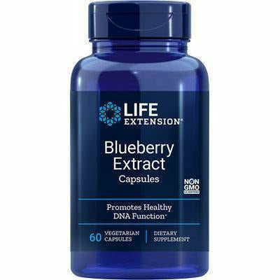 Life Extension Blueberry Extract, 60 vegetarian capsules, front of bottle