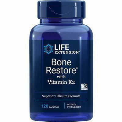 Life Extension Bone Restore with Vitamin K2, 120 capsules, front of bottle