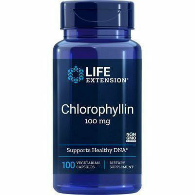 Life Extension Chlorophyllin 100 mg, 100 vegetarian capsules, front of bottle