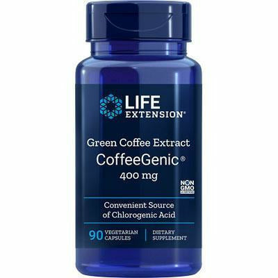 Life Extension CoffeeGenic 400 mg, 90 vegetarian capsules, front of bottle