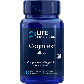 Life Extension Cognitex Elite, 60 vegetarian tablets, front of bottle