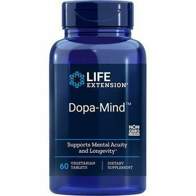 Life Extension Dopa-Mind, 60 vegetarian tablets, front of bottle