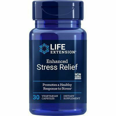 Life Extension Enhanced Stress Relief, 30 vegetarian capsules, front of bottle