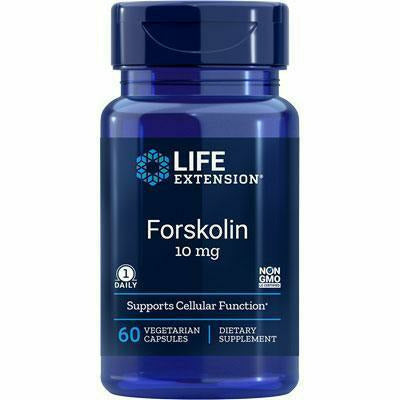 Life Extension Forskolin 10 mg, 60 vegetarian capsules, front of bottle