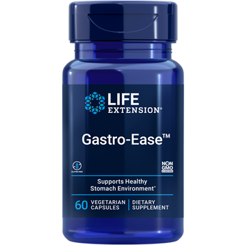 Life Extension Gastro-Ease, 60 vegetarian capsules, front of bottle