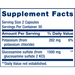 Life Extension Glucosamine Sulfate 750 mg 60 capsules supplement facts label