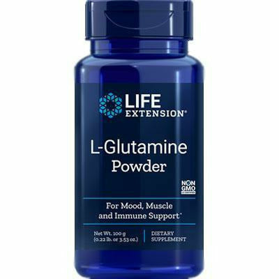 Life Extension L-Glutamine Powder, 100 g, front of bottle