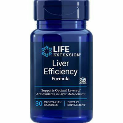 Life Extension Liver Efficiency Formula, 30 vegetarian capsules, front of bottle