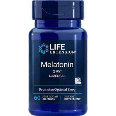 Life Extension Melatonin 3 mg, 60 lozenges, front of bottle