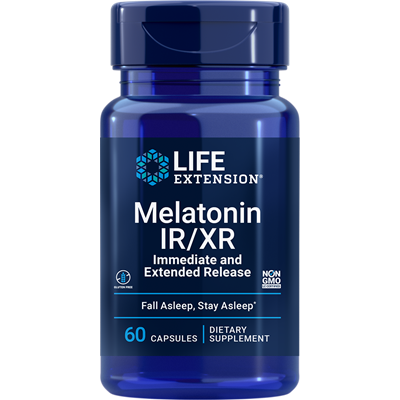 Life Extension Melatonin IR/XR 1.5 mg, 60 capsules, front of bottle