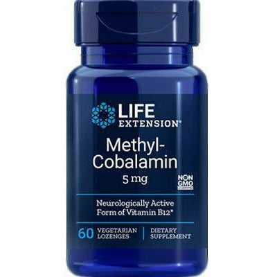 Life Extension Methylcobalamin 5 mg, 60 lozenges, front of bottle