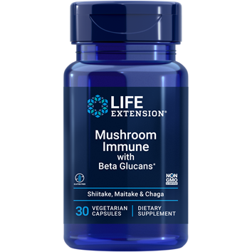 Life Extension Mushroom Immune with BetaGlucans, 30 capsules, front of bottle