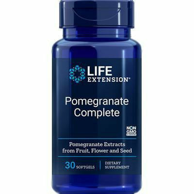 Life Extension Pomegranate Complete, 30 softgels, front of bottle