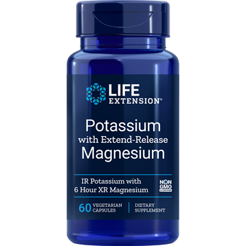 Life Extension Potassium with Extend-Release Magnesium, 60 vegetarian capsules, front of bottle