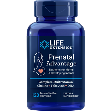 Life Extension Prenatal Advantage, 120 softgels, front of bottle
